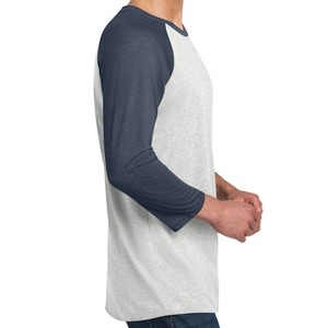 T-shirt à manches longues col rond en coton et fibre de bambou de haute qualité, coupe américaine, ample, séchage rapide, grande taille, couleur unie, anti-rétrécissement - Product Image 3