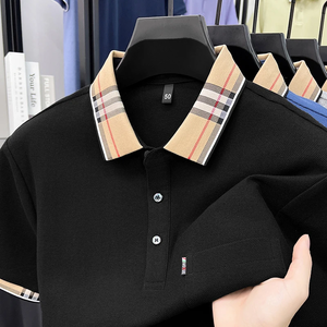 ผ้าถักโพลีเอสเตอร์ 100% แขนสั้น คอกลม สำหรับเสื้อเชิ้ตผู้ชาย ฤดูร้อน สำหรับคุณพ่อวัยกลางคน มีกระเป๋าจริง - Product Image 6