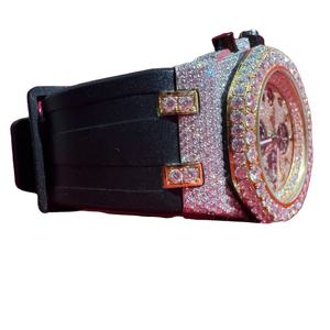 Reloj de Lujo con Diamantes Moissanite al por Mayor, Reloj de Cuarzo con Caja, Proveedor de Relojes Moissanite para Hombre, Venta al por Mayor en India - Product Image 2