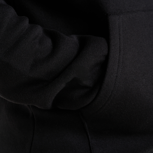 Sweat-shirt à capuche zippé noir pour homme, anti-plis, avec poches, coupe classique, en molleton bouclette tricoté, style décontracté, pour l'hiver - Product Image 3