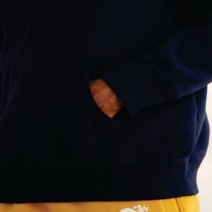 Sweat-shirt à capuche bleu marine pour homme avec imprimé souris blanche, coupe classique, en coton French Terry, décontracté, pour l'automne - Product Image 2