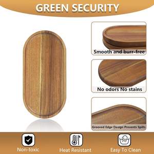 1 bandeja de madera de acacia de 11.8×6 pulgadas, plato ovalado rústico para servir, tabla de charcutería hecha a mano para fiestas y desayunos - Product Image 4