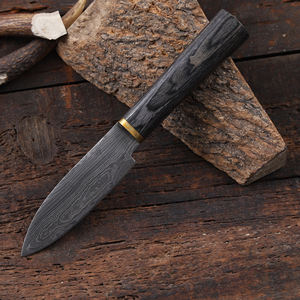 Cuchillo de Caza y Camping Nordic Forge de Acero de Damasco con Hoja Fija de 8.65 Pulgadas, Punta Caída, Mango de Madera Pakka de Grado Industrial, Personalizado OEM - Product Image 3