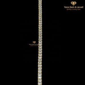 Pulsera de Diamantes Cultivados en Laboratorio CVD, 9 Quilates, Corte Redondo, Hermosa Pulsera de Tenis, Regalo de Boda para Novia, Oro Sólido de 14k, Claridad VVS-VS, Color D-E-F - Product Image 6