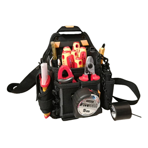 Multi-Function Tool <b>Backpack</b> With 15-19 Pockets Adjustable Straps Open Top Universal Tool Storage Capacity 200 Lb <b>Black</b> - Product Image 3