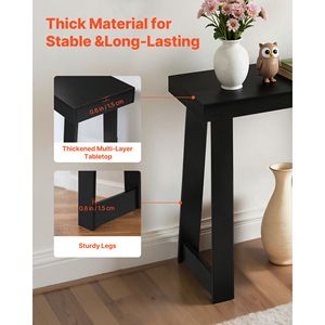 Consolle moderna in rovere da 36 pollici, stretta e lunga, con piano rettangolare in legno, ideale come tavolo d'ingresso o mobiletto di appoggio per divano - Product Image 5