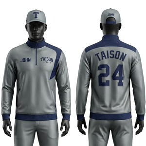 Chaqueta de Entrenamiento de Béisbol para Hombre, 340 GSM, Forro Polar de Poliéster Premium, Diseño de Paneles Raglán en Marrón y Negro, Logotipo Bordado Sublimado Personalizado - Product Image 2