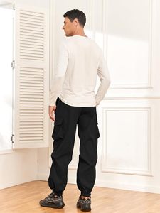 Men's Parachute Pants Casual Baggy Cargo <b>Drawstring</b> <b>Trouser</b> - Product Image 4