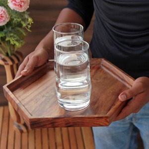 New FAIZA CRAFT Art Deco Fruit Design Wooden Serving <b>Tray</b> for Home Decor Coffee <b>Breakfast</b> & Dinner From India - Product Image 4