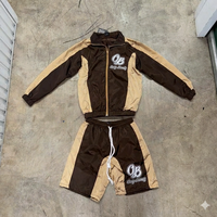 Nouvel ensemble coupe-vent et short en nylon personnalisé avec logo 2026 – Veste légère zippée et survêtement de sport pour homme