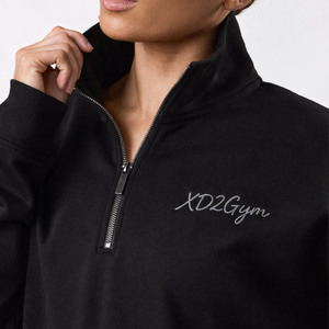Conjunto Deportivo Negro Premium XD2GYM, Sudadera con Cierre de Cremallera y Leggings Oversize con Bordado, Ropa Deportiva, Ropa Activa, Ropa Deportiva para Gimnasio - Product Image 3