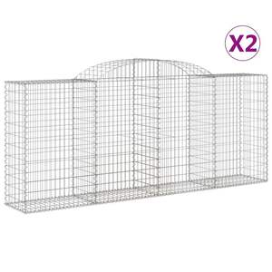 Set di 2 Grandi Cesti Gabion Resistenti in Filo di Ferro Zincato Argento - Product Image 2