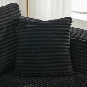 Divano Componibile Modulare Nero a Posto Singolo per Soggiorno, Trasformabile in Divano a L e a U - Product Image 4