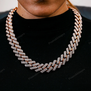 16MM 20 Inches Iced Cuban Link <b>Chain</b> 925 Sterling Silver Rose/Yellow/White Gold Plated Extended <b>Chain</b> Hip Hop Thick Miami Luxury - Product Image 2