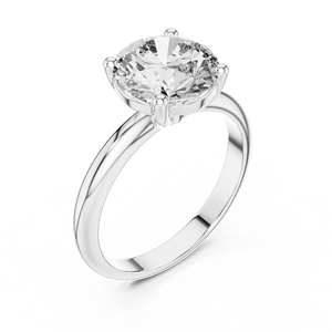 Anillo de corte redondo de Plata de Ley 925 Chapado en Fiona Leahy con circonita cúbica MOQ bajo para regalos de mujer - Product Image 1