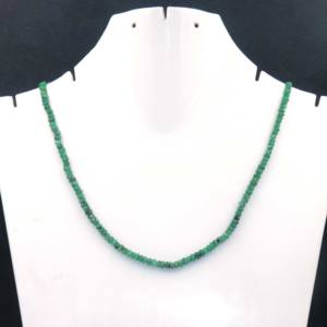 Collier de perles d'émeraude zambienne magnifique, très demandé, 4-6 mm, perles de pierres précieuses d'émeraude verte, collier en argent sterling - Product Image 3