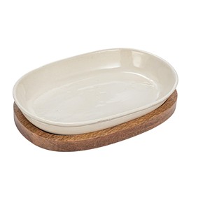 Venta al por Mayor de Aqudus Saleem: Plato Rectangular de Madera Minimalista Moderno Hecho a Mano con Acabado Blanco Lavado - Product Image 5