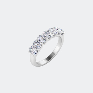 แหวนครึ่งวงกลมทรงรี 1.00CTW ประดับเพชรแบบ Prong Set - Product Image 5
