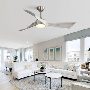 Ventilatore da Soffitto da 52 Pollici in Nichel Spazzolato con Telecomando a 6 Velocità, Motore DC a Risparmio Energetico, Varie Opzioni di Illuminazione - Product Image 4