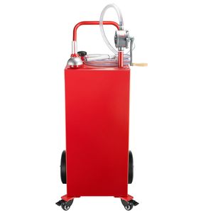 Pompa di trasferimento manuale da 40 galloni portatile serbatoio carburante rosso per benzina Diesel 4 ruote 10 Ft tubo per auto tosaerba ATVs - Product Image 1