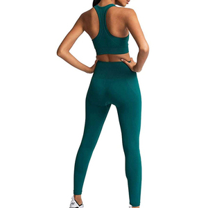 Conjunto de Yoga Premium para Mujer, Estilo Deportivo, Cintura Elástica, Logotipo Frontal, Transpirable, 2 Piezas - Product Image 4