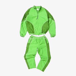 Wholesale Men Cropped Jacket and Jogger Pants Sportswear Sweatsuit Nylon Windbreaker <b>Two</b> <b>Piece</b> Jogging <b>Set</b> - Product Image 2