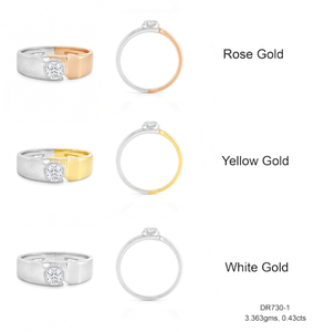 Bague en or jaune 14 carats avec diamant de laboratoire de créateur, certifiée IGI, bijou de luxe pour homme, cadeau de fiançailles - Product Image 1