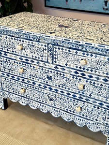 Vintage Bone Inlay Wooden Cabinet Luxury Handmade <b>Storage</b> <b>Chest</b> for Hotel Furniture - Product Image 6