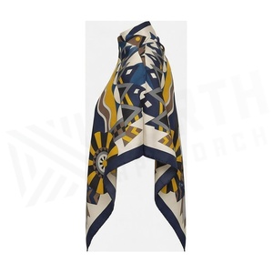 NORTH APPROACH Women's <b>Square</b> <b>Silk</b> <b>Scarf</b> Floral Print Elegant Multi-Functional Fashion Accessory All Seasons - Product Image 3
