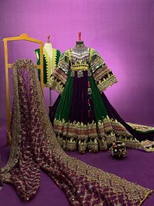 Traditional Afghani Bridal Casual <b>Dresses</b> Afghan <b>Wedding</b> Gown Hand Embroidered Formal Party Wear Custom Made Wholesale - Product Image 2