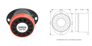 Sirène piézoélectrique RBS116 12V DC Noir & Rouge 8000-12000mAh - Product Image 2