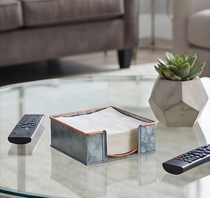 Portarrollos de Papel Metálico Galvanizado Gris Premium, Perfecto para Decoración Elegante del Hogar y Caja de Almacenamiento con Estilo para Uso en Mesa - Product Image 4