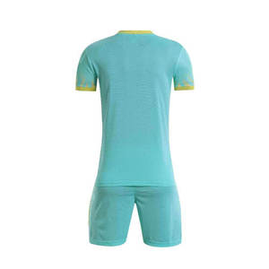 Ensemble de maillots de football unisexe, col en V, manches courtes, polyester respirant, anti-transpiration, imprimé par transfert thermique, élastique - Product Image 2