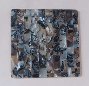Tapete Decorativo Redondo de Madera para Servir con Marco de Hierro Metálico, Fragmentos Geométricos Dorados Brillantes, 5mm de Grosor, Regalo de Lujo para el Hogar - Product Image 5