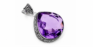 Colgante de Plata de Ley con Amatista Natural, Collar con Amatista en Forma de Pera, Joyería con Piedra de Nacimiento de Febrero, Regalo de Gema Púrpura para Él - Product Image 1