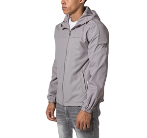 Custom Casual Summer Plus Size <b>Running</b> Waterproof Windbreaker <b>Jacket</b> <b>Reflective</b> Piping Men Lightweight Polyester Hooded Zip-Up - Product Image 4