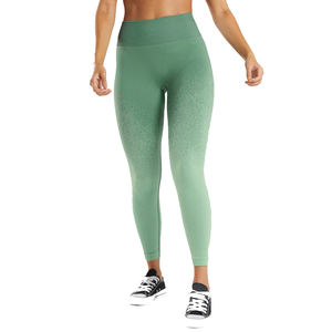 Leggings de Yoga de Cintura Alta, Color Verde Salvia, Sin Costuras, Compresivos, para Gimnasio, de Spandex/Nailon, Transpirables, de Secado Rápido, Ligeros, Talla Grande - Product Image 2