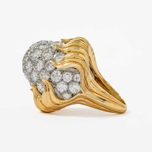 แหวนทองคำขาว 14K พรีเมียม ประดับเพชรทรงกลม 4.50 กะรัต เจียระไนแบบ F VS2 เพชรเลี้ยงในห้องปฏิบัติการ ดีไซน์โดม สำหรับเป็นแหวนหมั้นสำหรับเธอ เป็นของขวัญ - Product Image 4