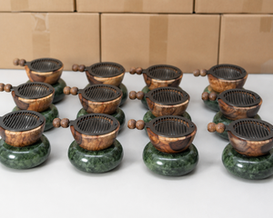 Brûleur d'encens en bois d'arbre à santal arabe fait main ABI OVERSEAS, diffuseur aromatique, design géométrique, durable, utilisation toute saison - Product Image 5
