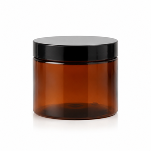 Custom 200ml Amber PET Plastic <b>Jar</b> with Black Screw Lid for Cosmetics Candy <b>Cookies</b> Dry Food Packaging Vietnam Factory - Product Image 5