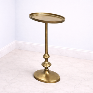 โต๊ะบาร์อะลูมิเนียมหล่อขึ้นรูปทรงหรูหรา ท็อปทรงวงรี ฐานตั้งทรงกลม แข็งแรงมั่นคง ดีไซน์วินเทจสุดประณีต - Product Image 1