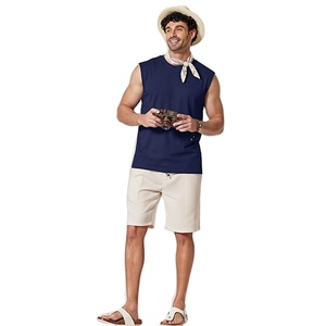 Camiseta Deportiva de Secado Rápido para Verano, 100% Fibra de Poliéster, Chaleco Deportivo sin Mangas para Hombre, Camiseta de Gimnasio en Azul Marino - Product Image 1