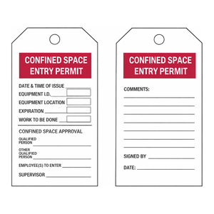 Formulario de Permiso de Entrada a Espacios Confinados Brady para Seguridad Industrial y Control de Acceso al Sitio de Trabajo - Product Image 1