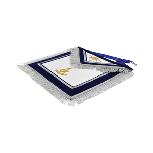 Tablier de Maître Maçon Collection Royale en Velours Blanc et Bleu, Finition Premium, Fabrication OEM - Product Image 3