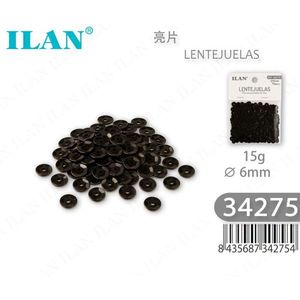 Paillettes ILAN 6mm Nere 15g per Artigianato e Decorazioni - Product Image 1