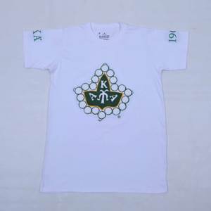 T-shirts pour femmes de qualité supérieure avec logo personnalisé, col rond, manches courtes, devant avec broderie en chenille - Product Image 3