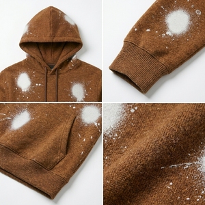 Sudadera con Capucha Oversize de Alta Calidad con Efecto Salpicado, de Forro Polar Liso 100% Algodón 370g, con Lavado Ácido, para Hombre, Estilo Streetwear - Product Image 6