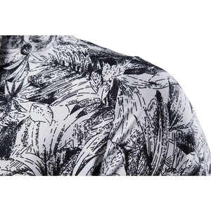 Men's Printed Lapel Long Sleeve <b>Shirt</b> Casual Blouse Fashionable Polyester Casual Wear - Product Image 3