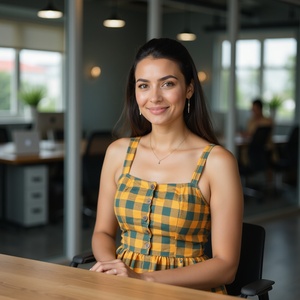 ชุดเดรสฤดูร้อนสำหรับผู้หญิงชุดเดรสผ้าฝ้ายระบายอากาศได้ดีลายควายลายตามเทรนด์สีเหลืองมัสตาร์ด - Product Image 5