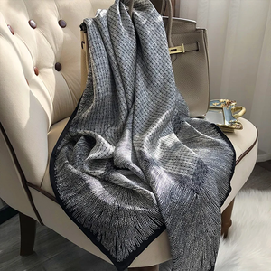 180X80CM Print Large Shawl Wraps Silk Scarf Women Luxury Brand <b>Satin</b> <b>Headband</b> Hijab Bandana Turban Foulard Summer Beach Stoles - Product Image 4